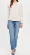 Goldie Melrose Reverse Sleeve Raglan Sweatshirt In White Sand In White