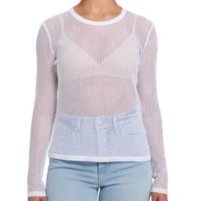 Goldie Mesh Long Sleeve Tee Shirt In White