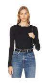 Goldie Metallic Trim Long Sleeve Tee In 블랙