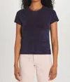 Goldie Micro Terry Tee In Navy In Blue