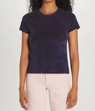 Goldie Micro Terry Tee In Navy In Blue