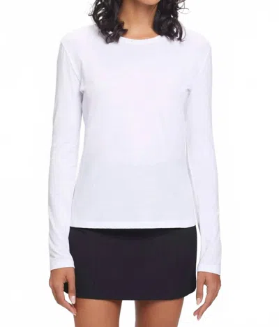 Goldie Organic Crewneck Long Sleeve Tee In White