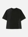 Goldie Paneled Padded Washed T-shirt In Black