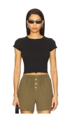 Goldie Pointelle Baby Tee In Black