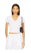 Goldie Pointelle Short Sleeve Cardi In White
