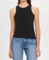 Goldie Poor Boy Tank Top In Black In Black