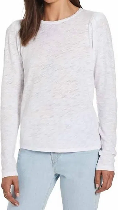 Goldie Puff Long Sleeve Slub Tee In White