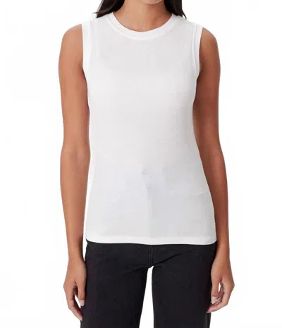 Goldie Rib Sleeveless Shell Tee In White