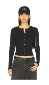 Goldie Ribbed Knit Cardigan In Black
