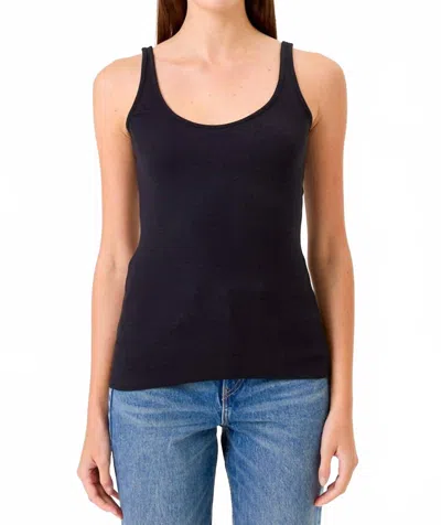 Goldie Ribbed Tank In Black