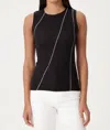 Goldie Shell Top With Outside Seams In Black/white