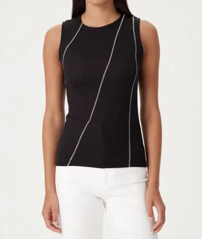 Goldie Shell Top With Outside Seams In Black/white