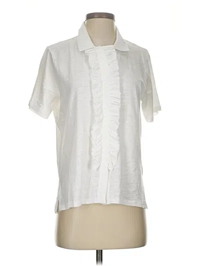 Pre-owned Goldie Short Sleeve Blouse In White