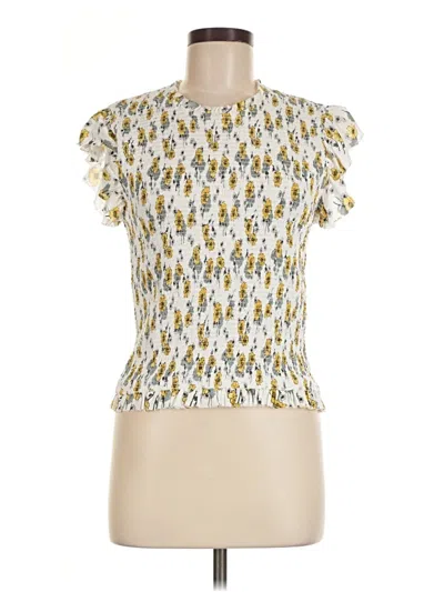 Pre-owned Goldie Short Sleeve Blouse In White