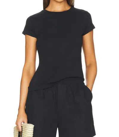 Goldie Short Sleeve Organic Classic Crewneck Top In Black