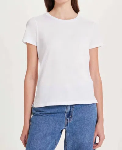 Goldie Short Sleeve Organic Classic Crewneck Top In White