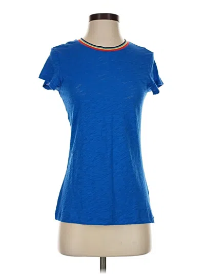 Pre-owned Goldie Short Sleeve Top Blue Crew Neck Tops