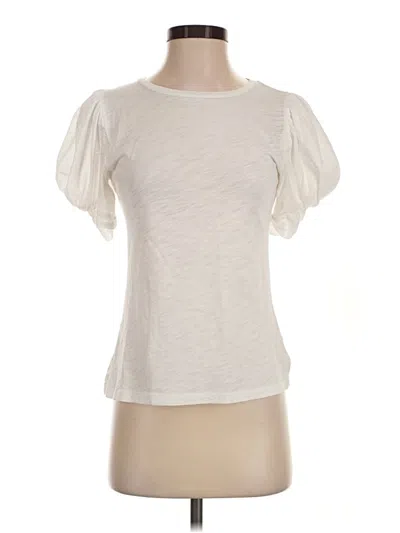 Pre-owned Goldie Short Sleeve Top Ivory Sweetheart Neckline Tops
