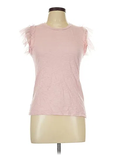 Pre-owned Goldie Short Sleeve Top Pink Crew Neck Tops