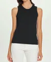 Goldie Signature Sleeveless Slub Crew Tank In Black In Black