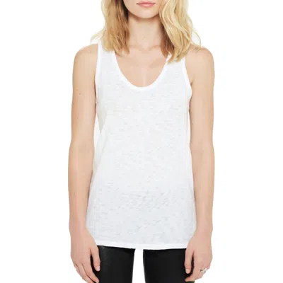 Goldie Signature Slub Cotton Racerback Tank Top In White