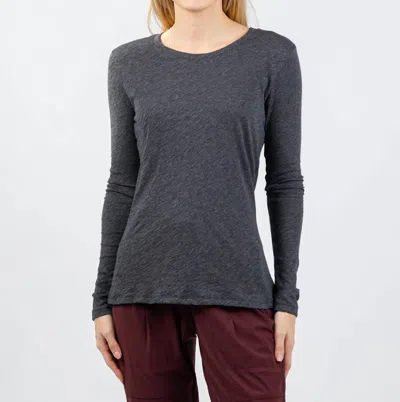 Goldie Signature Slub Long Sleeve Tee In Charcoal Heather In Gray