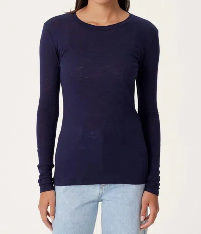 Goldie Signature Slub Long Sleeve Tee In Navy In Blue