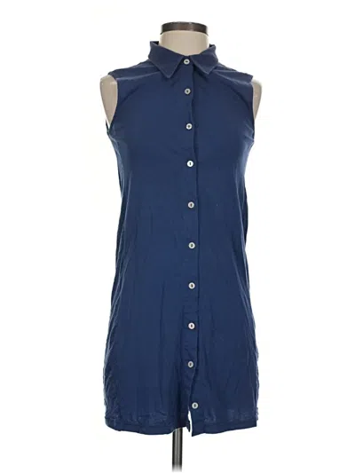 Pre-owned Goldie Sleeveless Button Down Shirt In Blue