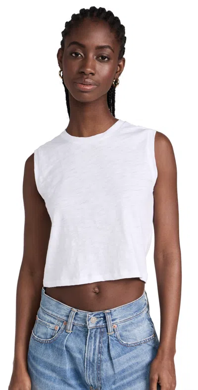 Goldie Sleeveless Crop Tee White