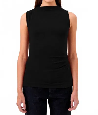 Goldie Sleeveless Draped Top In Black