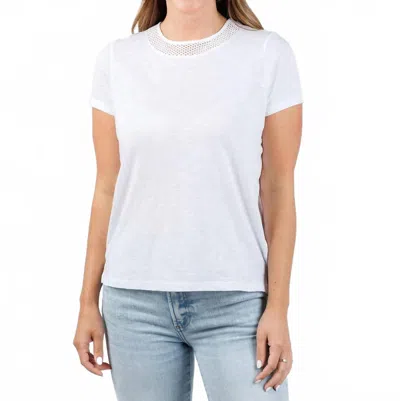 Goldie Soleil Slub Fishnet Boy Tee In White