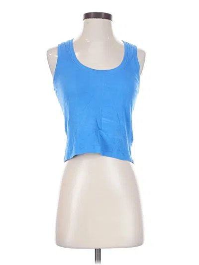 Pre-owned Goldie Tank Top Blue Halter Neckline Tops