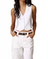 Goldie Tees Coachella Slub/fishnet Vest In White In White
