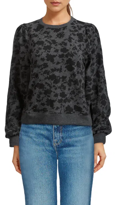 Goldie Tees Floral Sweatshirt In Grey/black