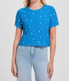 Goldie Tees Galaxy Drop Shoulder Crop Tee In Blue In Blue