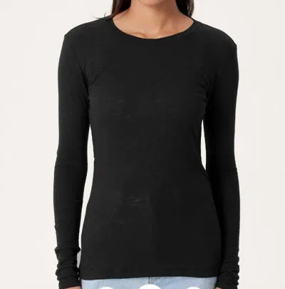 Goldie Tees Long Sleeve Draped Top In Black