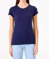 Goldie Tees Organic Cap Sleeve Tee In Blue In Blue