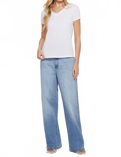 Goldie Tees Organic V Neck Boy Tee In White