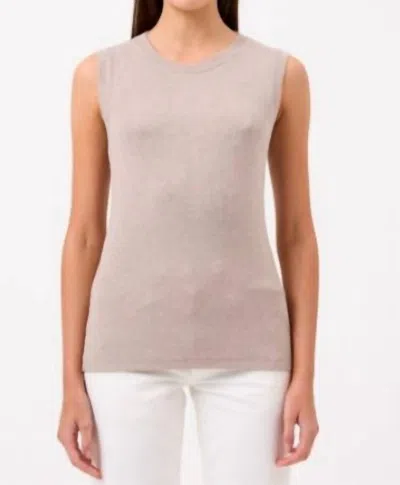 Goldie Tees Ribbed Sleeveless Tee In Oatmeal In Gray