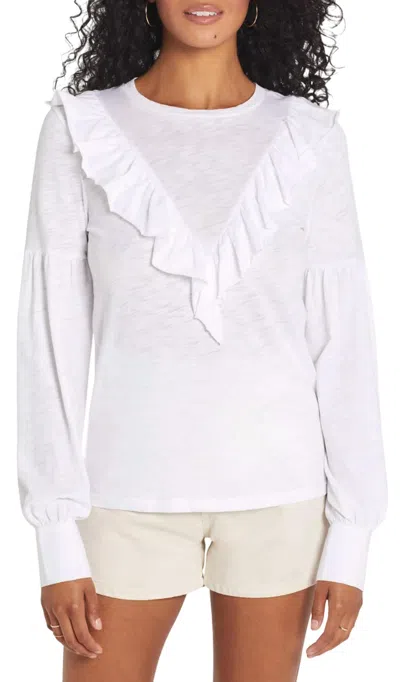 Goldie Tees Ruffle Top In White