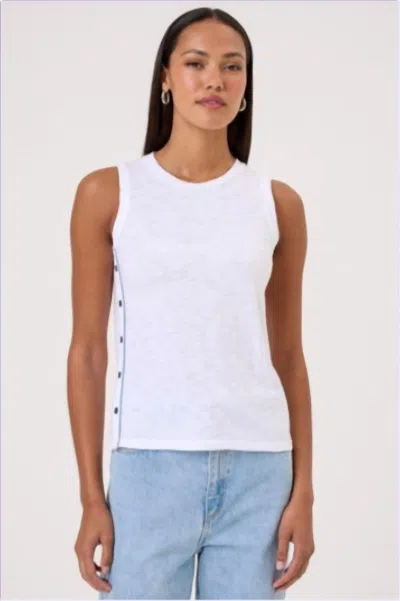 Goldie Tees Side Piping Tank In White