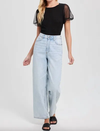 Goldie Tulle Princess Sleeve Tee In Black
