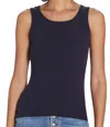 Goldie Variegated Cotton Rib Tank Top In Navy In Blue