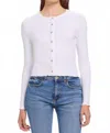 Goldie Long Sleeve Pointelle Crop Cardigan In White In White