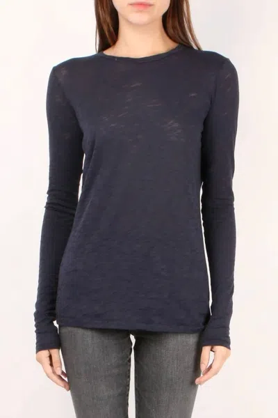 Goldie Women's Classic Long Sleeve Crew Tee In Navy In Blue