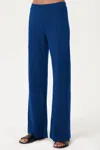 Goldie Women's  Pointelle Flare Sweatpants In Estate Blue In Blue