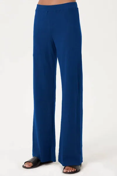 Goldie Women's  Pointelle Flare Sweatpants In Estate Blue
