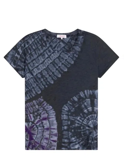 Goldie Women's Patchwork Tie Dye Boy Tee In Charcoal Heather In Black