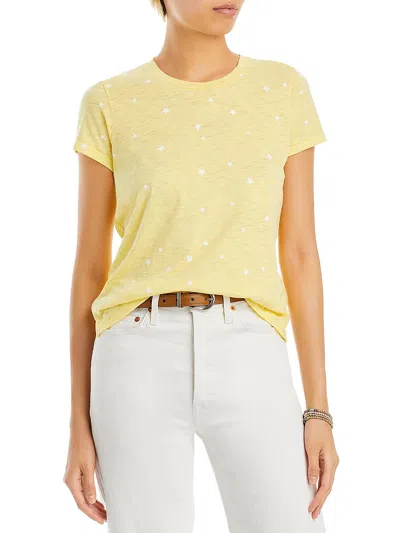 Goldie Womens Cotton Stars Pullover Top In Yellow