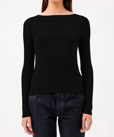 Goldie Yvonne Bateau Boatneck Top In Black